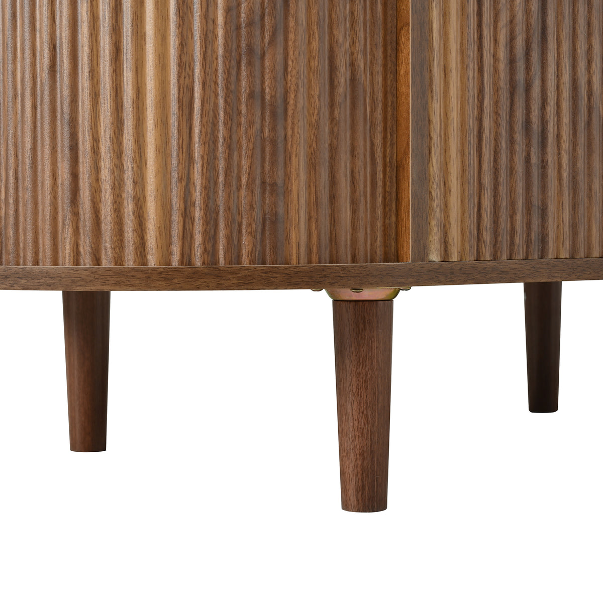 Glowhaus Hazel oval lift-top coffee table in walnut with fluted panels